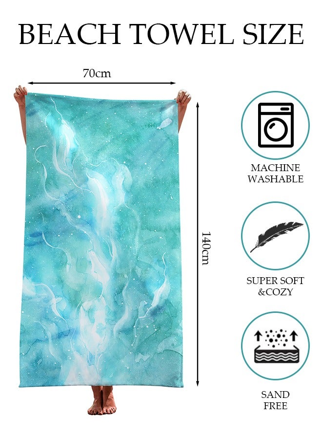 DUNISO Beach Towel, 140*70 cm Microfiber Lightweight Thin Beach Towel for Adults Kids,Sand Free Quick Dry Super Absorbent Large Towels for Swimming, Pool, Camping, Yoga, Workout, Traveling  - Image 2