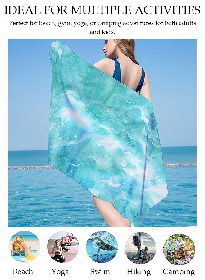 DUNISO Beach Towel, 140*70 cm Microfiber Lightweight Thin Beach Towel for Adults Kids,Sand Free Quick Dry Super Absorbent Large Towels for Swimming, Pool, Camping, Yoga, Workout, Traveling  - Image 4
