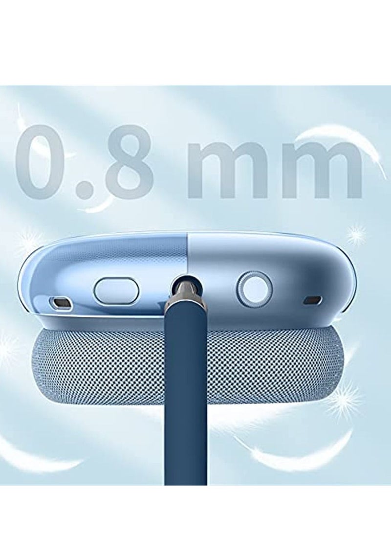 Compatible with Clear Case for Apple AirPods Max Silicone Soft TPU Clear Anti-Scratch Protective Cover for AirPod Max Waterproof Headphones Protector Case for Airpods Max Accessories (Clear Blue)