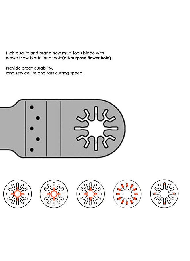 KKmoon 100pcs Mix Oscillating Blade Kit Multi Tool Saw Web Fein Multimaster Makita Bosch Rockwell Sonicrafter Worx Multitool Accessory