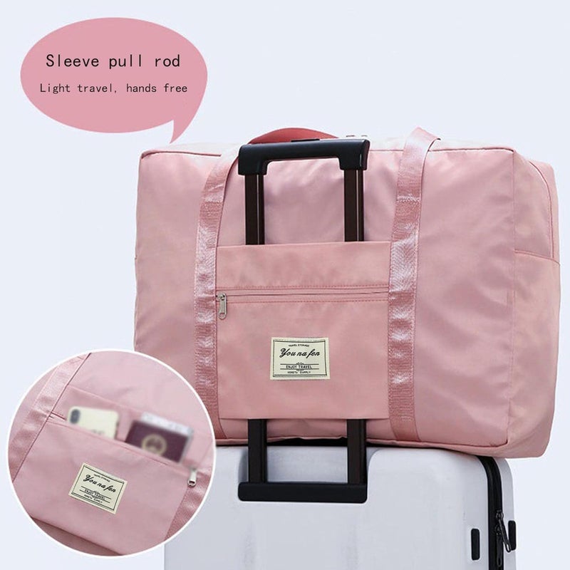 cheekyglo Foldable Travel Duffel Bag, Sports Tote Gym Bag, Carry On Luggage Bag, Gym Duffle Week-Ender Overnight Bag for Women and Girls (Pink) - Image 5