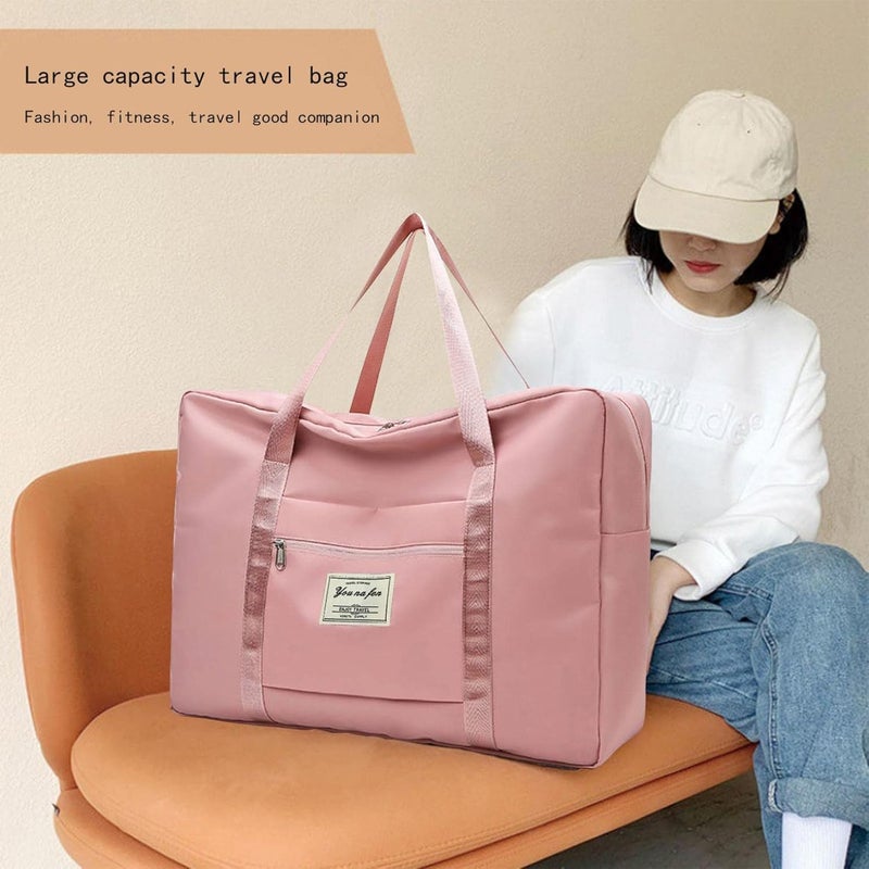 cheekyglo Foldable Travel Duffel Bag, Sports Tote Gym Bag, Carry On Luggage Bag, Gym Duffle Week-Ender Overnight Bag for Women and Girls (Pink) - Image 2
