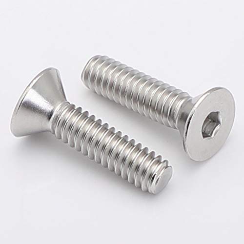 MewuDecor 1/4-20 x 3/4" Flat Head Socket Cap Screws Countersunk Bolts, Allen Socket Drive, Stainless Steel 18-8 (304), Bright Finish, 100 PCS - Image 3