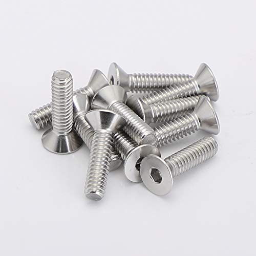 MewuDecor 1/4-20 x 3/4" Flat Head Socket Cap Screws Countersunk Bolts, Allen Socket Drive, Stainless Steel 18-8 (304), Bright Finish, 100 PCS - Image 5