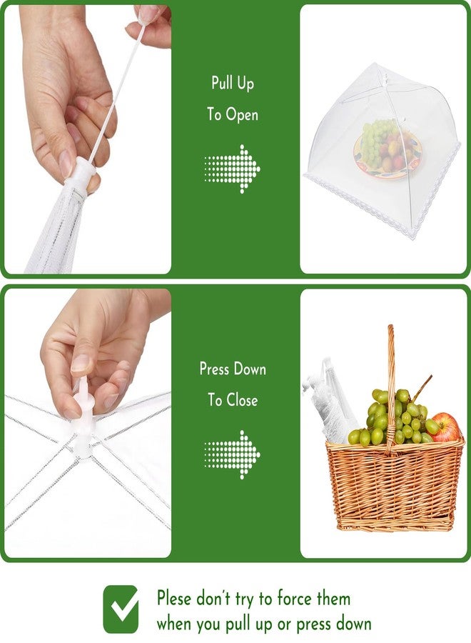 Niceyos Mesh Food Covers for Outside - 9 Pack Upgraded 1 Extra Large 40x24 in & 8 Large 17x17 in Food Tent Food Cover Outdoors Party Collapsible Picnic Nets Umbrella Mesh Screen Pop Up Food Dome (White) - Image 5