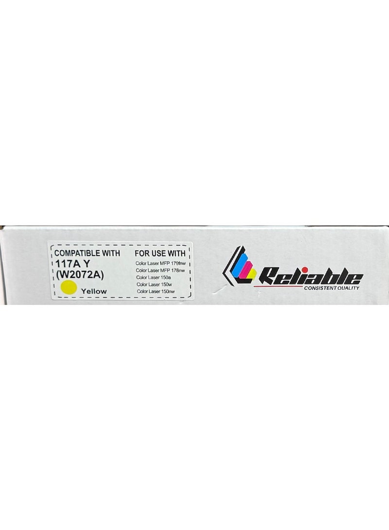 Reliable 117A Y Yellow Toner Cartridge (W2072A)  Compatible - Image 1