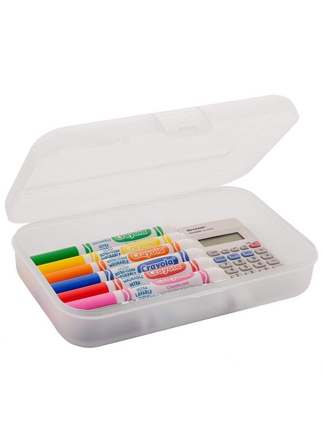 1InTheOffice Pencil Box Translucent Clear (6 Pack) - Image 3