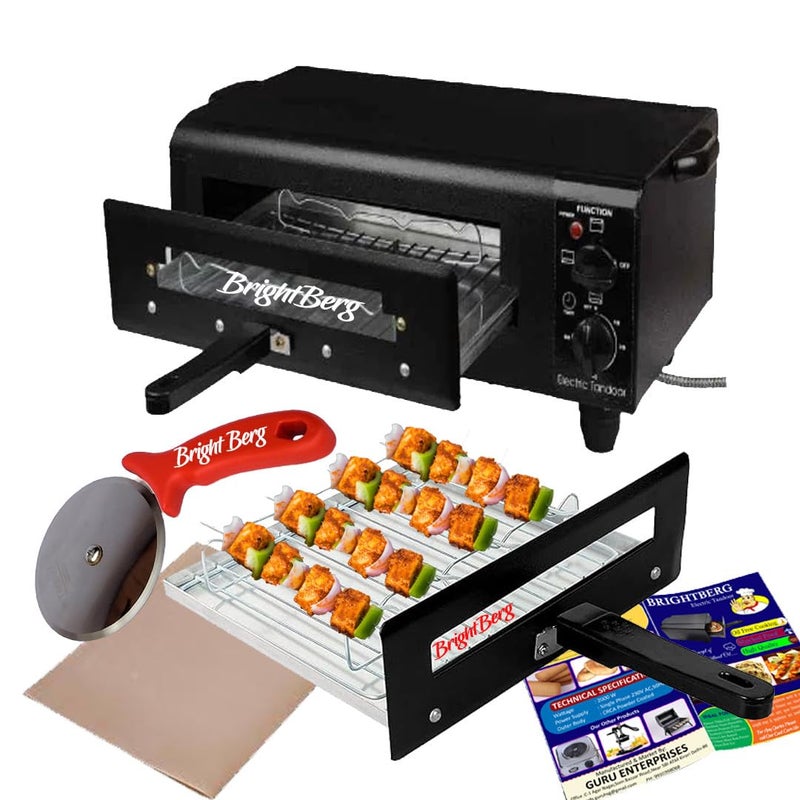 BRIGHTBERG Bright Berg King Electric Tandoor 2000 Watt CRC Coating Body SS Elements with Timer and Regulator with GrillskewersHandleMagic PaperPizza Cutter Recipe Book 1 Year WarrentyBBETT49 - Image 5