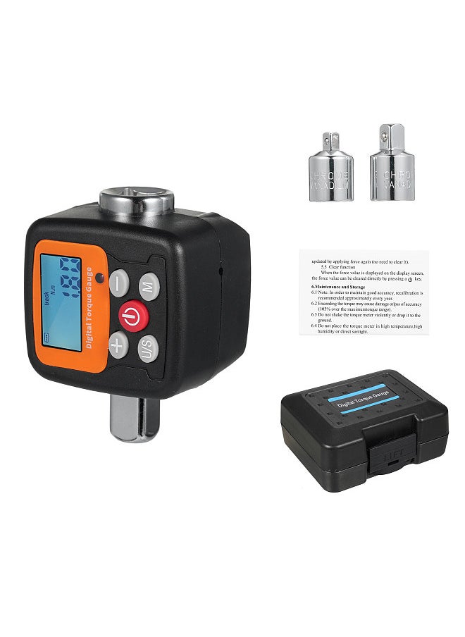 Generic ENGC-340 Digital Display Torque Meter 1/2'' to 1/4'' 1/2'' to 3/8'' Adapters High Accuracy 4 Torque Units Backlit Display Perfect for Automotive Bike Bicycle Motorcycle DIY & Home Repairs  - Image 1
