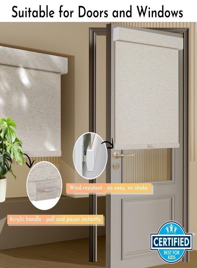 Persilux Blackout Roller Shades for Window Blinds,Cordless,Linen Fabric,Thermal Insulated Fabric UV Protection Shades for Home,Office,Bedroom,Door,Blackout-Cream,35" W X 72" H - Image 3