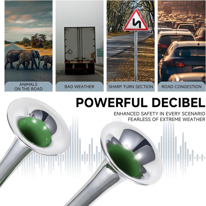 FARBIN 12V Electric Train Horn - Waterproof Dual Horns for Trucks, SUVs, and Motorcycles (Green) - Image 3