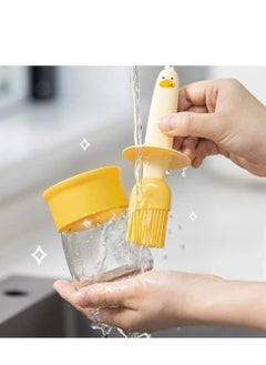 Oasisgalore Glass Oil Dispenser with Silicone Brush – Ideal for Cooking, Baking, BBQ, Pancakes, and Air Fryer (White).  - Image 4