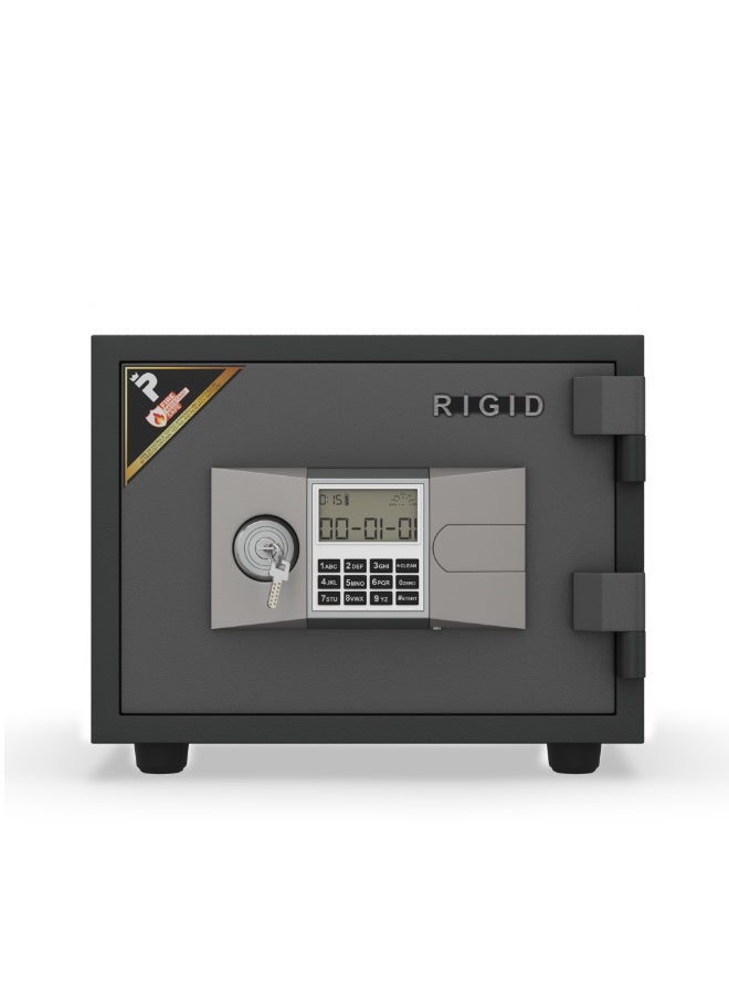 RIGID Fire Resistant Steel Safe with Digital & Key Lock, 40Kg  - Image 1
