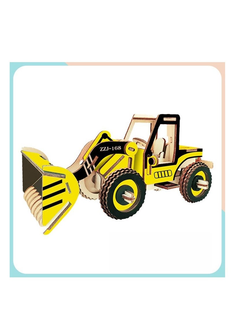 Handmade 3d Jigsaw Puzzle Decoration Engineering Car Forklift Building Blocks Assembled Car Model Toys