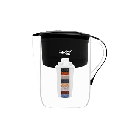 Pexlar Alkaline Water Filter Jug 4L | Alkaline Water Generator with Antioxidant & Antibacterial Technology | pH 8–8.5 Ionizer | Mineralized Drinking Water | BPA Free (Black) - Image 1