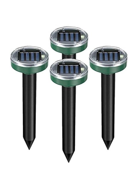 Mole Repellent Solar Powered Snake Repellent Ultrasonic, Gopher Repeller Sonic Mole Deterrent Spikes, Snake Gopher Mole Vole Repellent Outdoor for Lawn Garden & Yard, Groundhog Repellent (Green 4 PC