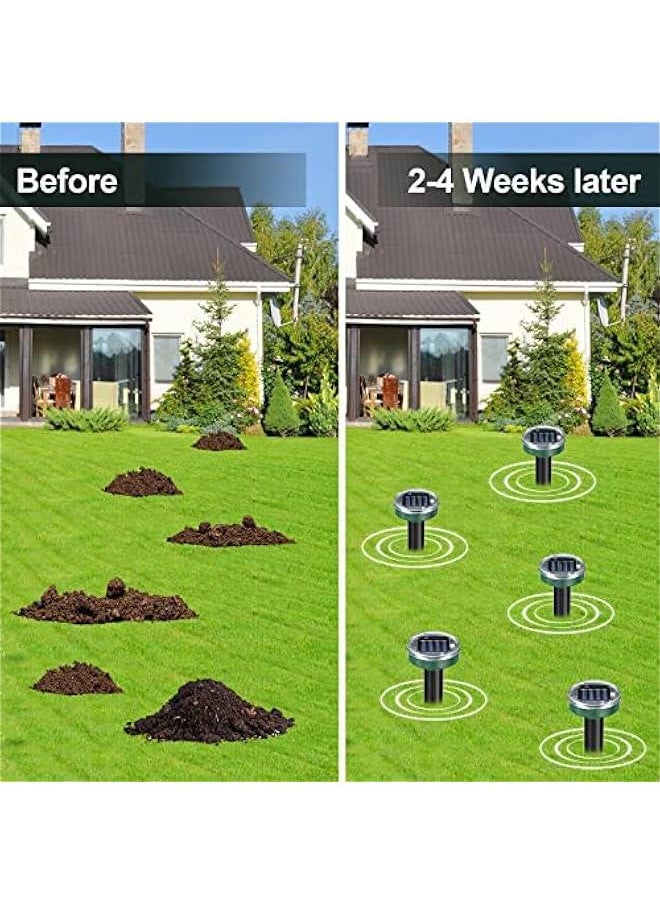 Generic - Mole Repellent Solar Powered Snake Repellent Ultrasonic, Gopher Repeller Sonic Mole Deterrent Spikes, Snake Gopher Mole Vole Repellent Outdoor for Lawn Garden & Yard, Groundhog Repellent (Green 4 PC - Image 1