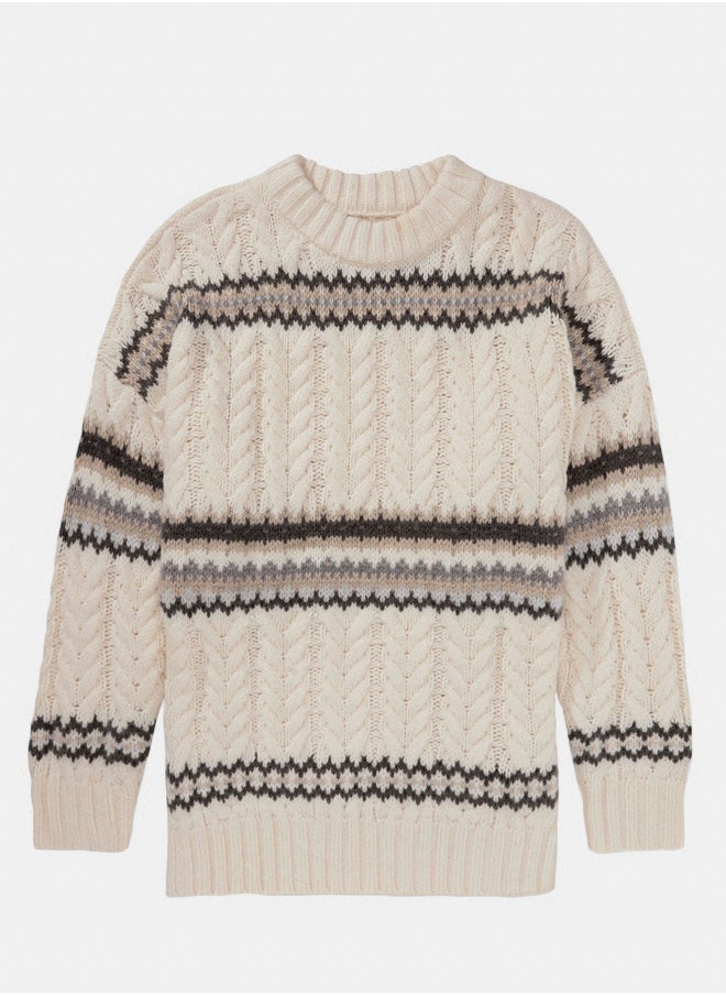 American Eagle سترة Fair Isle من AE Cable-Knit  - Image 4