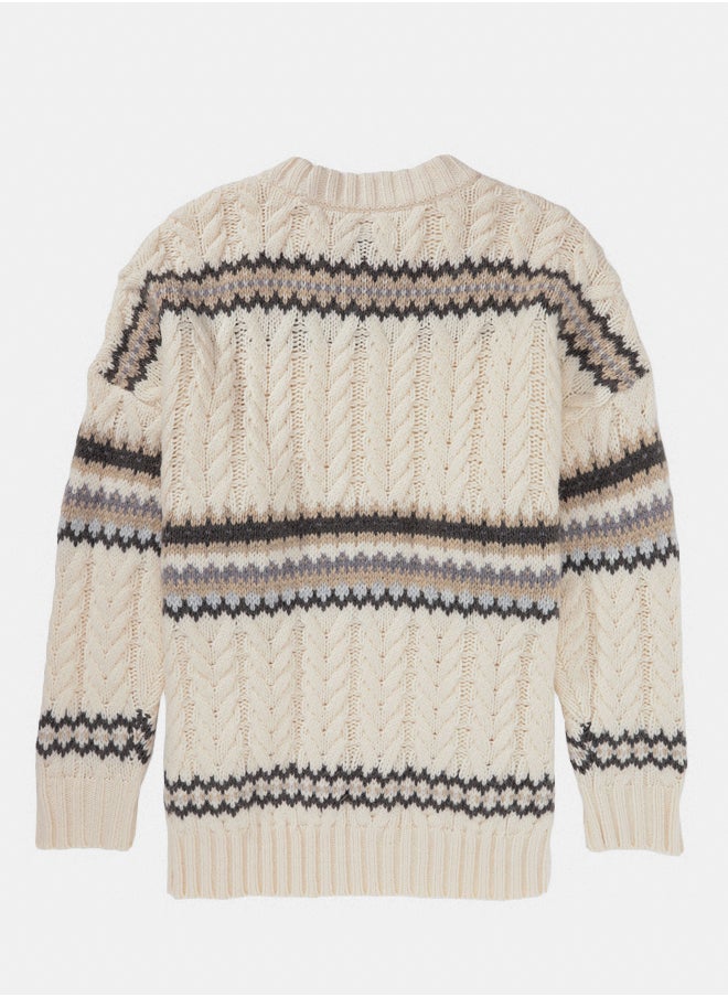 American Eagle سترة Fair Isle من AE Cable-Knit  - Image 3