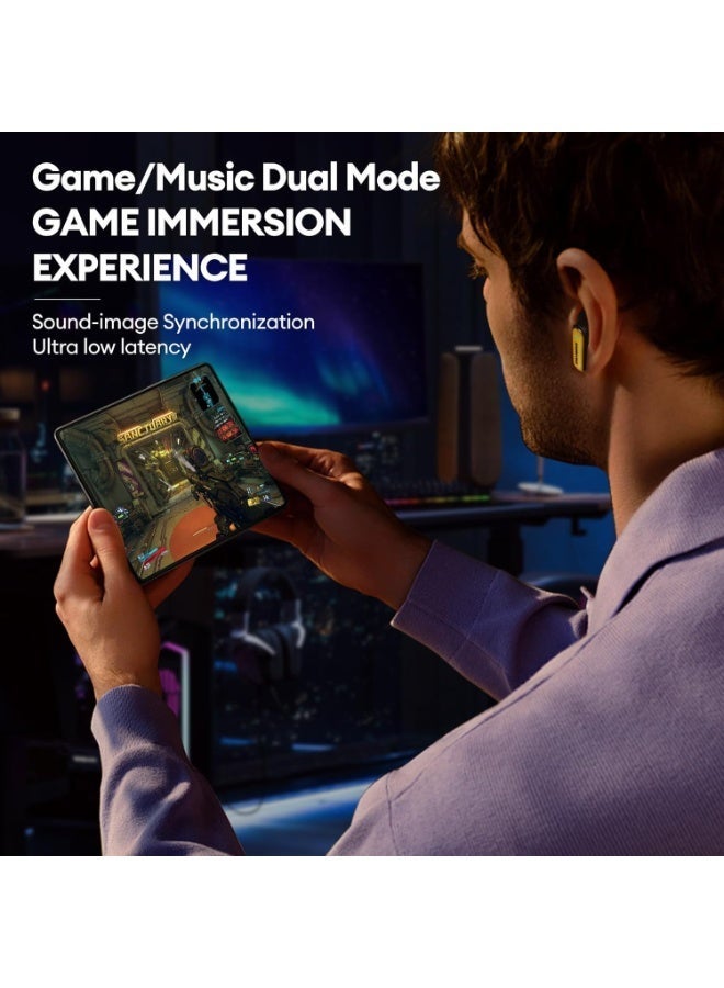 TRANSFORMERS True Wireless Earbuds, Bluetooth Earphones with Deep Bass, Smart Noise Cancelling Mic, IPX5 Waterproof in-Ear Earphones for Android & iOS TF-T01 Yellow Bumblebee Edition - Image 3