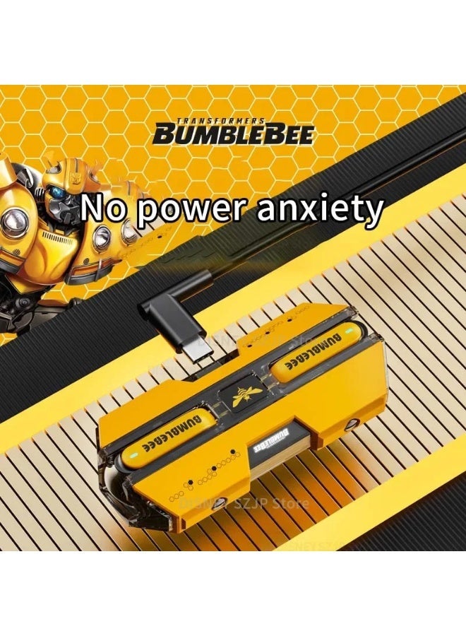 TRANSFORMERS True Wireless Earbuds, Bluetooth Earphones with Deep Bass, Smart Noise Cancelling Mic, IPX5 Waterproof in-Ear Earphones for Android & iOS TF-T01 Yellow Bumblebee Edition - Image 5