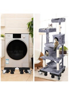 XICEN Multi-functional Double Tube Washing Machine Base, Refrigerator Stand with Movable Roller,  8 Strong Feet & 4 Locking Rubber Swivel  - Image 5
