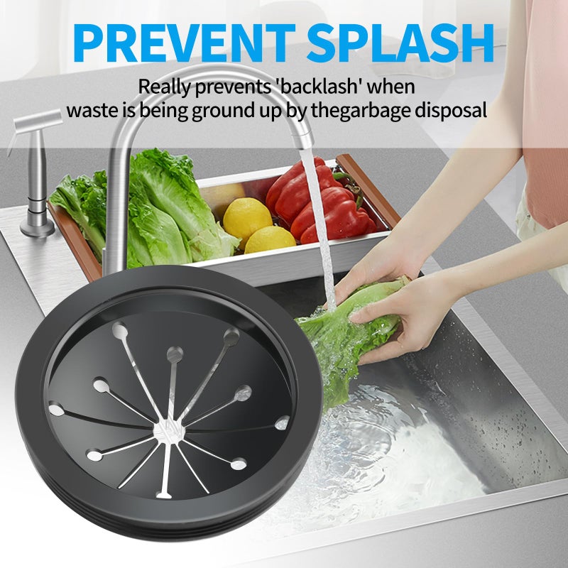Dincerpen 2 Pcs Garbage Disposal Splash Guard, 3 1/8" Sink Rubber Guard for Garbage Disposal, Replacement Garbage Disposal Rubber Drain Insert Parts for Whirlaway, Waste King, and GE Models - Image 3
