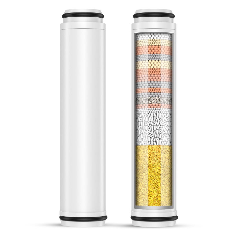 FEELSO Shower Filter for Handheld Shower Head, 2 Pack 15 Stage Replacement Filters for Hard Water Remove Chlorine and Harmful Substances - Image 1