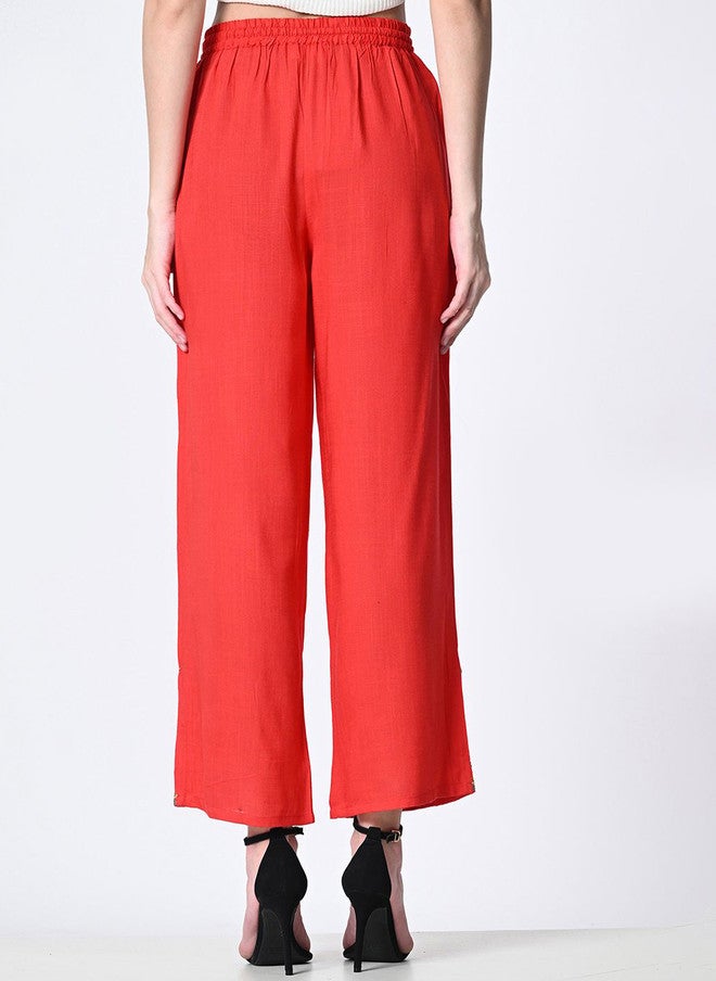 Rue Collection سروال نسائي محبوك باللون الأحمر - Image 3