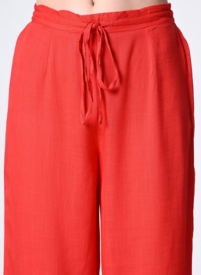 Rue Collection سروال نسائي محبوك باللون الأحمر - Image 5