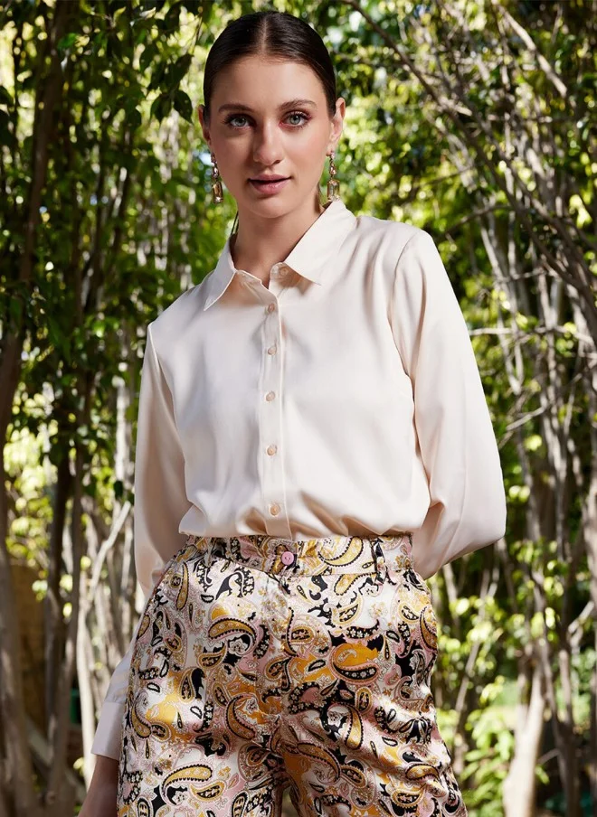 STREET 9 Comfort Fit Satin Casual Shirt for Women