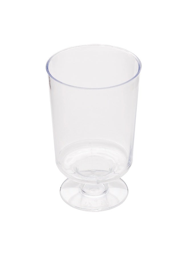 Restaurantware 1.4 Ounce Mini Cups, 100 Disposable Sample Cups - Stackable, Stemmed, Clear Plastic Tasting Cups, Serve Drinks, Appetizers, Or Desserts, For Parties, Buffets, Or Weddings - Image 1