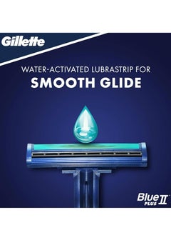 Gillette Blue II Plus Disposable Razor, 14 Count 10+4 Count  - Image 2