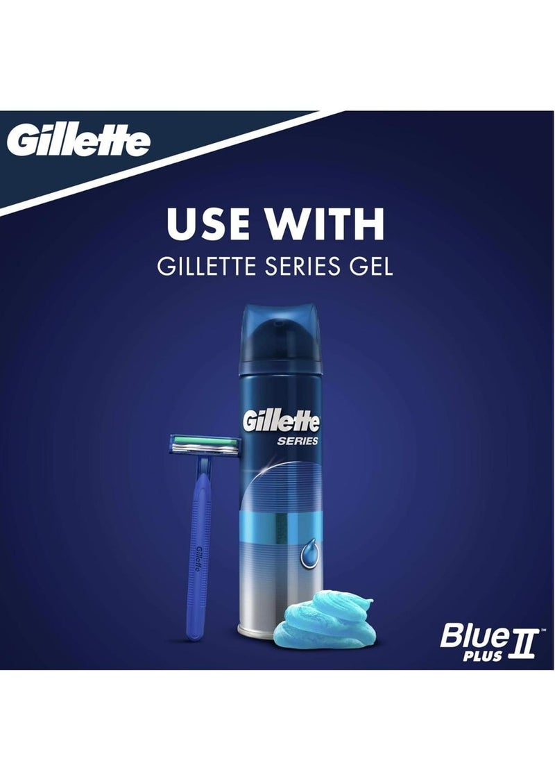 Gillette - Blue II Plus Disposable Razor, 14 Count 10+4 Count - Image 1