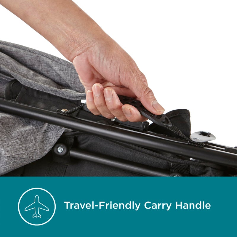 Contours MaxLite Deluxe Lightweight Foldable Baby & Toddler Stroller with Reclining Seat, Compact One-Hand Fold for Airplane or Car Travel, Durable and Comfortable â€“ Graphite Gray - Image 5