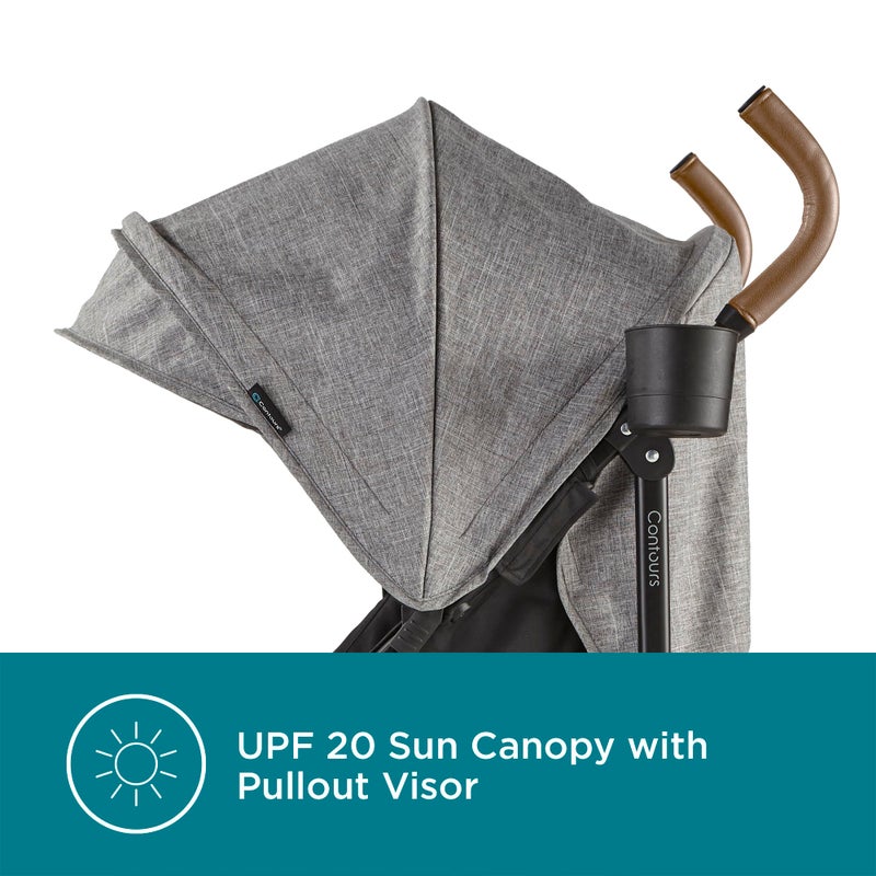 Contours MaxLite Deluxe Lightweight Foldable Baby & Toddler Stroller with Reclining Seat, Compact One-Hand Fold for Airplane or Car Travel, Durable and Comfortable â€“ Graphite Gray - Image 4