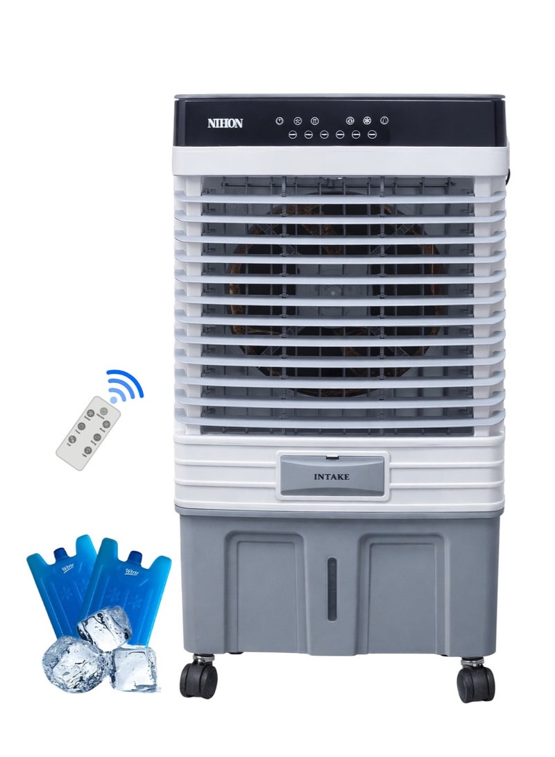Nihon YJF-140R 100L Air Cooler – High Power 280W Evaporative Cooler with 16200m³/h Airflow, Portable Desert Air Cooler for Home, Office & Commercial Use