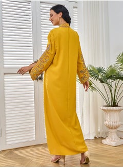 إسكدنيا إمرأة ثوب فضفاض مسلمة أبايا حريريّ تطريز مساء ثوب  - Image 3