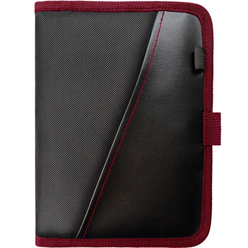PlusXpres Glove Box Compartment Organizer - Car Document Holder - Owner Manual Case Pouch - Vehicle Storage Wallet for Registration & Insurance Card - Premium Auto Paperwork Holder - Log Book included - Red - Image 1