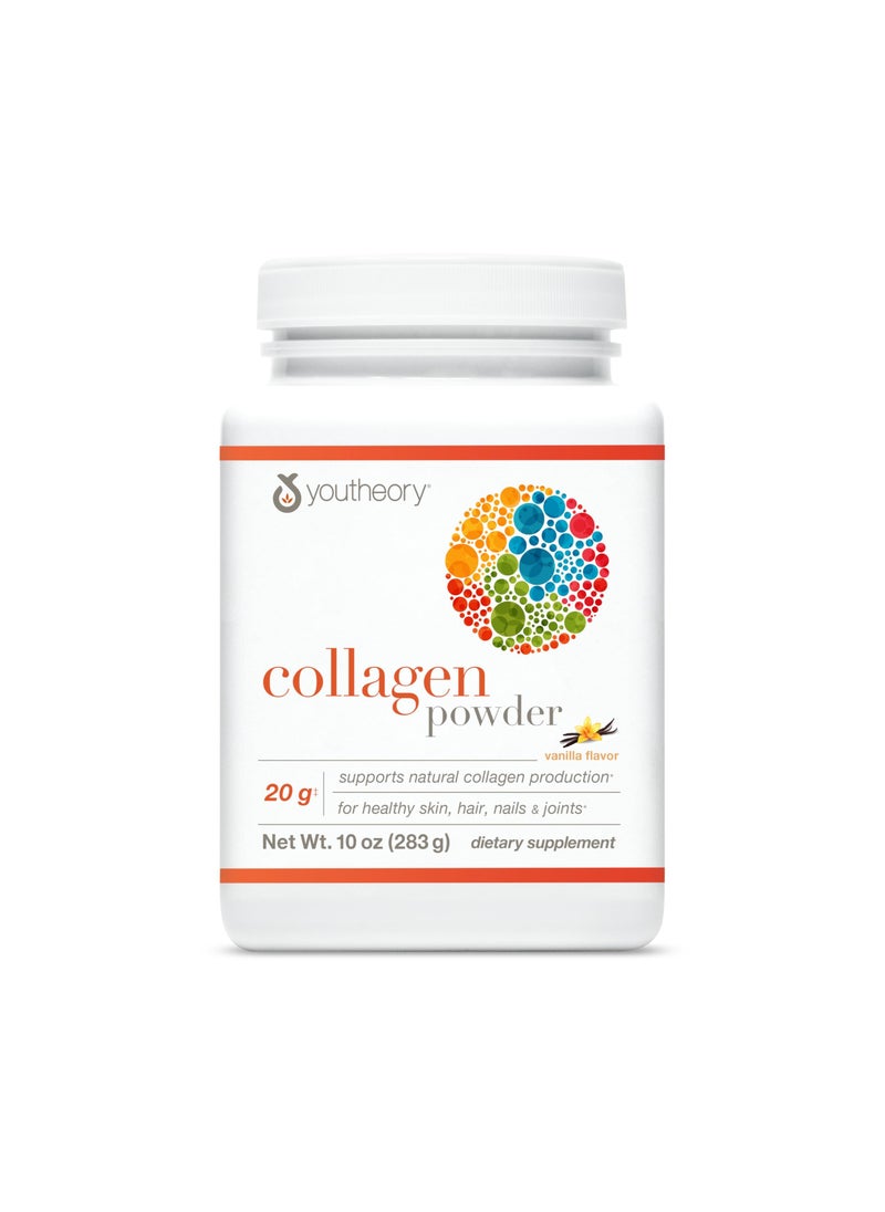 youtheory - Collagen Powder Vanilla Flavor 20 G Supports Natural Collagen Net Wt. 10 Oz 283G - Image 1