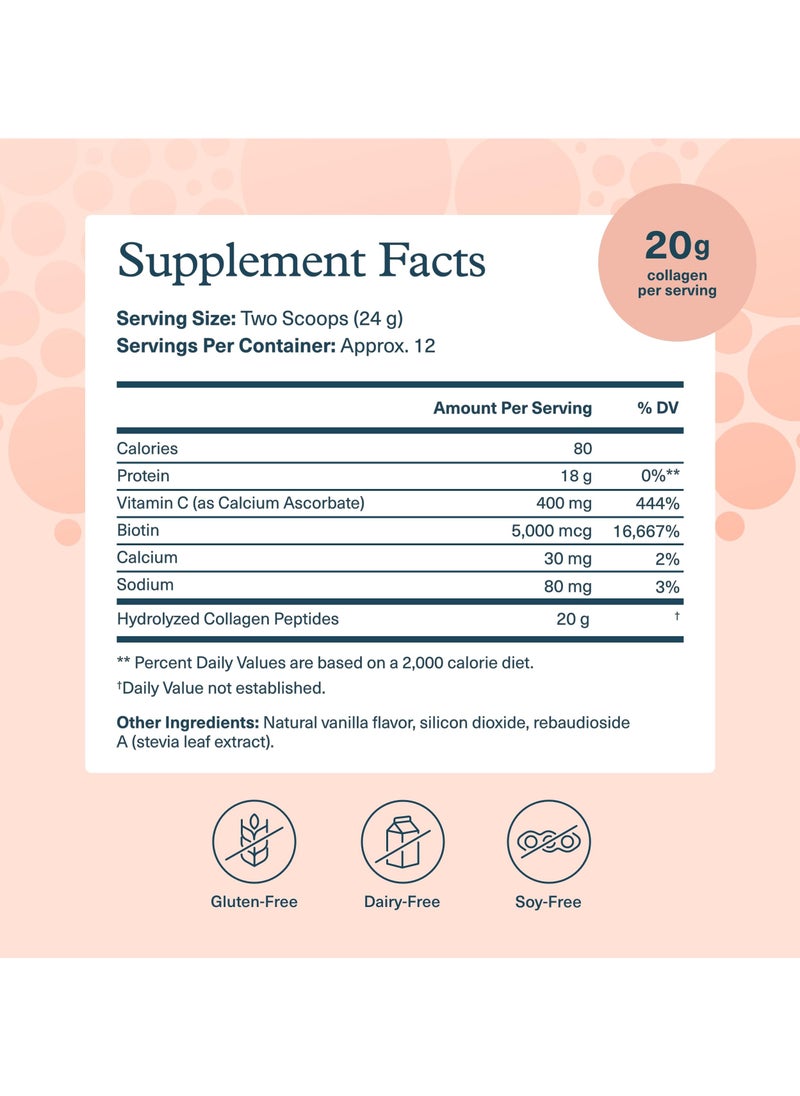 youtheory - Collagen Powder Vanilla Flavor 20 G Supports Natural Collagen Net Wt. 10 Oz 283G - Image 1