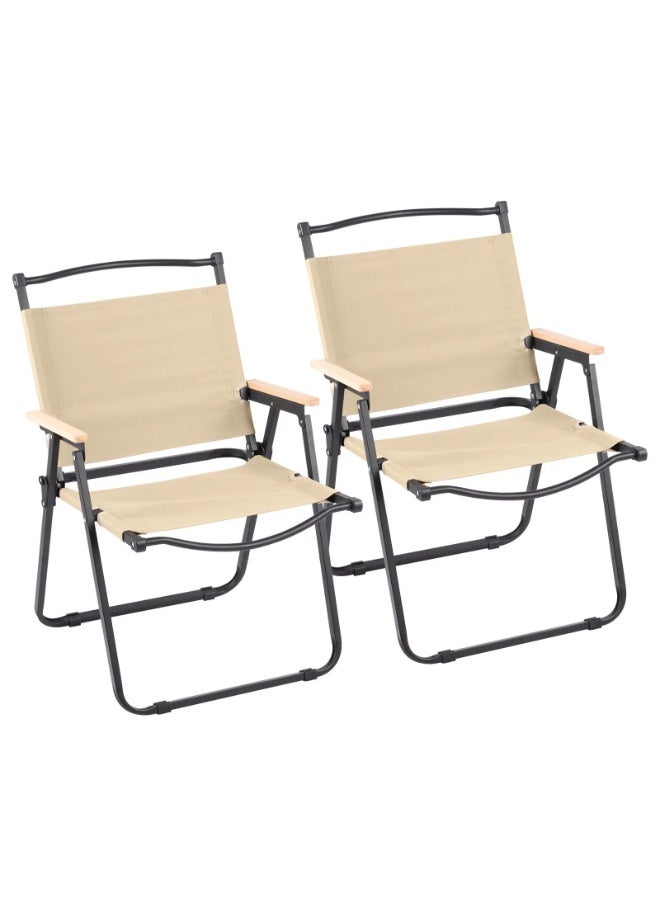 إيه جي دي كرسي تخييم مريح للأنشطة الخارجية، قابل للطي بمسند للظهر والذراعين، أسود/ذهبي - Image 4