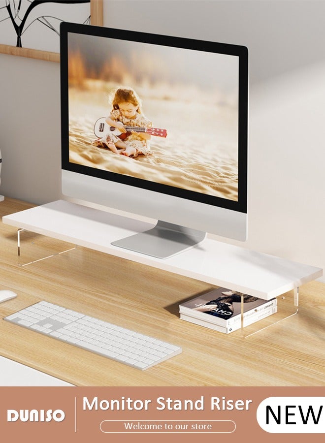 DUNISO Monitor Stand Riser, Acrylic Material Desktop Organizer Stand, Durable Desktop Shelf for Relieve Cervical Fatigue, Multipurpose Desktop Stands Organizer for Desk, TV/Screen/PC/Printer  - Image 1