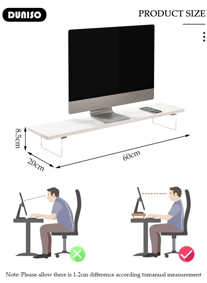DUNISO Monitor Stand Riser, Acrylic Material Desktop Organizer Stand, Durable Desktop Shelf for Relieve Cervical Fatigue, Multipurpose Desktop Stands Organizer for Desk, TV/Screen/PC/Printer  - Image 2