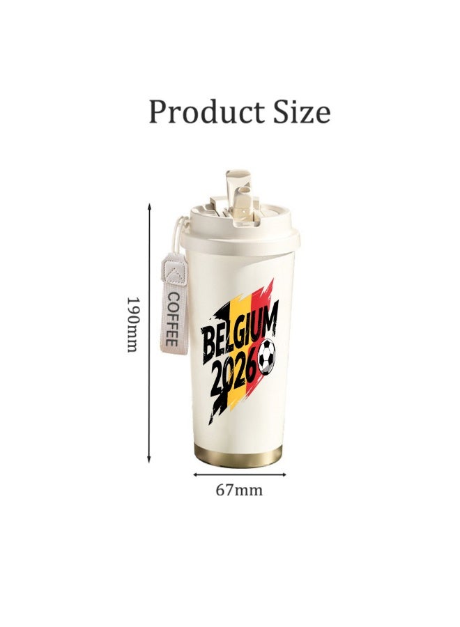 FIFA 520ml World Cup Printed Stainless Steel Insulated Water Bottle Double Wall Vacuum Thermal Flask Leakproof Cup for Hot & Cold Drinks - Image 2