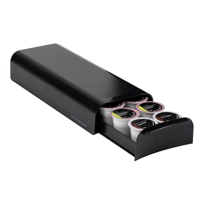 Mind Reader Anchor Collection, Single Serve Coffee Pod Drawer, 12-14 Coffee Pod Capacity, Countertop Organizer, Black - Image 1