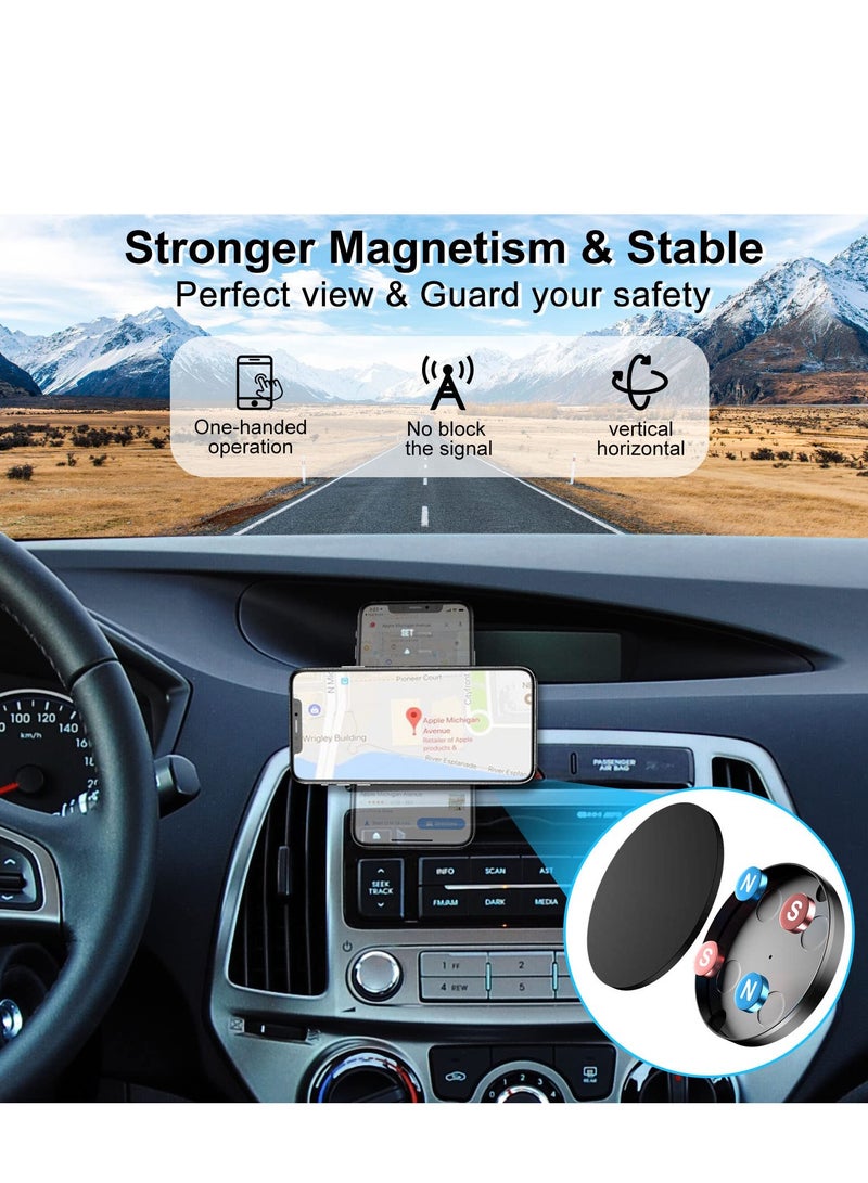Universal Magnetic Phone Holder 4-Pack for Car Dashboard, Compatible with iPhone 13/14, Samsung, Huawei, Includes Metal Plates and Adhesive Stickers - Image 3
