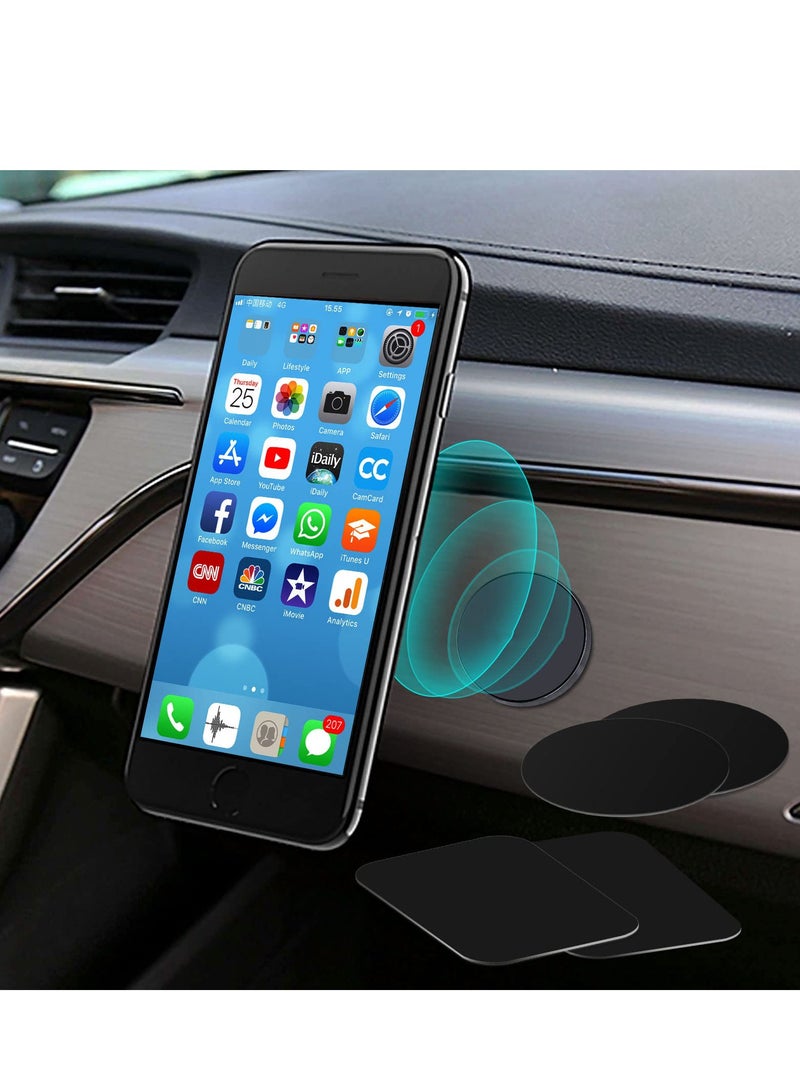 Universal Magnetic Phone Holder 4-Pack for Car Dashboard, Compatible with iPhone 13/14, Samsung, Huawei, Includes Metal Plates and Adhesive Stickers - Image 2