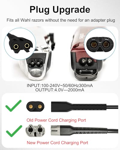 WUKUR Replacement for Wahl Magic Clipper Cordless Charger, 4V Clipper Charger Compatible with Wahl 8164/8591/8148/8504, 5-Star Magic Clip Cordless Trimmer, 1919 100 Year Hair Clipper - Image 3