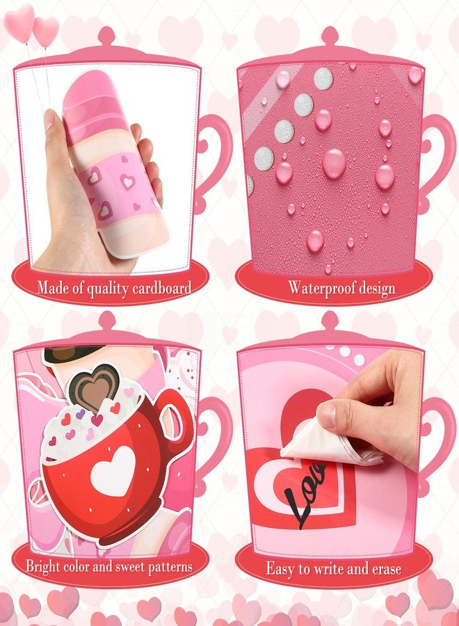 Epakh Valentines Bulletin Board Decorations Set Heart Paper Cutouts Pink Red Love Cardboard Cutouts I Love You a Latte Coffee Classroom Decorations for Door Chalkboard Wall School Party Supplies - Image 3